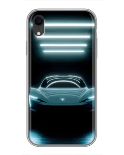 Чохол для iPhone Xr з картинкою «Tesla в неоні»
