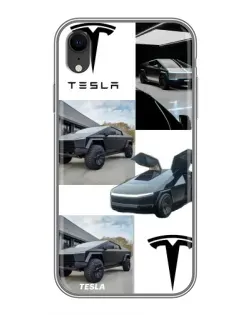Чохол для iPhone Xr з картинкою «Колаж Cybertruck Tesla»