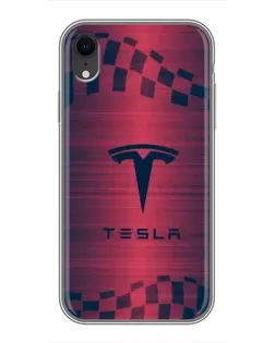 Чохол для iPhone Xr з картинкою «Тесла червоний карбон»