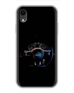 Чехол для iPhone Xr с картинкой «Салон Audi — руль» Чехол для iPhone Xr с картинкой «Салон Audi — руль»