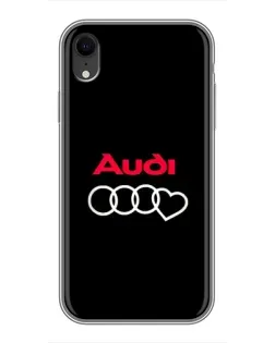 Чехол для iPhone Xr с картинкой «Логотип Audi Heart»