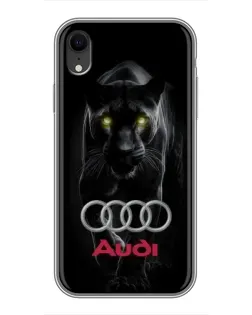 Чехол для iPhone Xr с картинкой «Пантера и Audi»