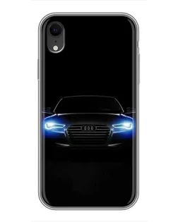 Чехол для iPhone Xr с картинкой «Audi в неоне»