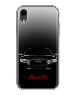 Чехол для iPhone Xr с картинкой «Audi — градиентный контур»