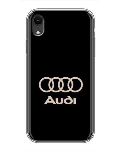 Чехол для iPhone Xr с картинкой «Audi — золотой логотип»