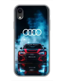 Чехол для iPhone Xr с картинкой «Audi Sport — неон»