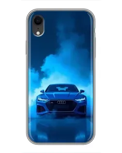 Чехол для iPhone Xr с картинкой «Audi — голубая энергия»