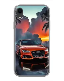 Чехол для iPhone Xr с картинкой «Audi — закат»