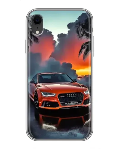 Чехол для iPhone Xr с картинкой «Audi — закат»