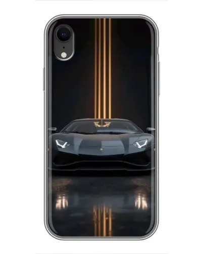 Чехол для iPhone Xr с картинкой «Lamborghini золотые линии»