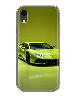 Чехол для iPhone Xr с картинкой «Салатовый Lamborghini Huracan»