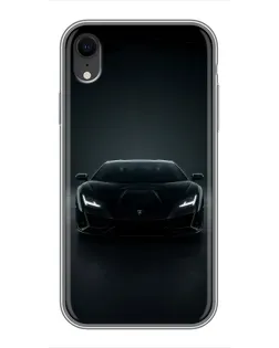 Чехол для iPhone Xr с картинкой «Черный Lamborghini Aventador»