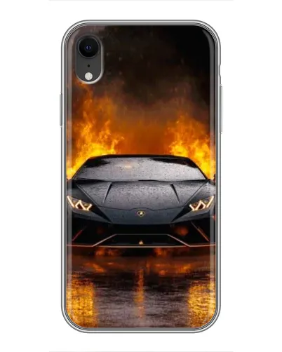 Чехол для iPhone Xr с картинкой «Lamborghini в огне»