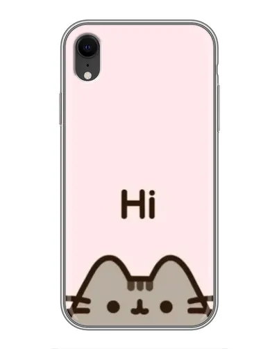 Чехол для iPhone Xr с картинкой «Пушин говорит Hi»
