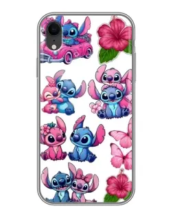 Чехол для iPhone Xr с картинкой «Стикеры Stitch и Angel»