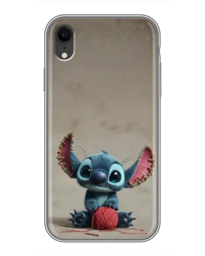 Чехол для iPhone Xr с картинкой «Стич на коричневом фоне»