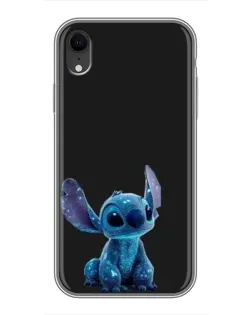 Чехол для iPhone Xr с картинкой «Стич на черном»