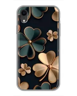 Чехол для iPhone Xr с картинкой «Клевер в золоте»