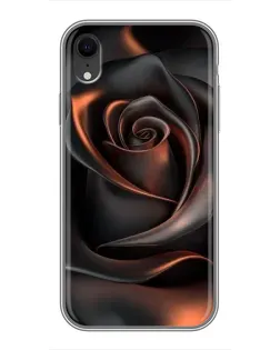 Чехол для iPhone Xr с картинкой «Шелковая черная роза»