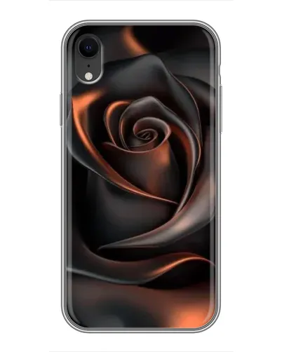 Чехол для iPhone Xr с картинкой «Шелковая черная роза»