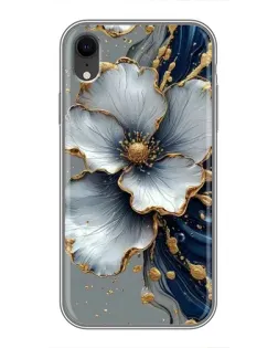 Чохол для iPhone Xr з картинкою «Біла квітка та золотий флюїд» Чохол для iPhone Xr з картинкою «Біла квітка та золотий флюїд»