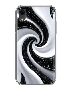 Чехол для iPhone Xr с картинкой «Черно-белая спираль»