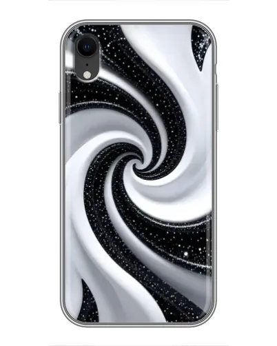 Чехол для iPhone Xr с картинкой «Черно-белая спираль»