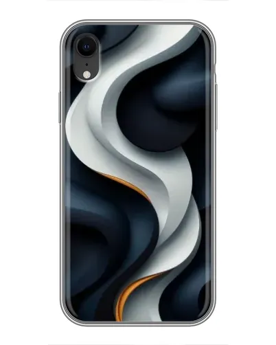 Чехол для iPhone Xr с картинкой «Объемные черно-белые ленты»