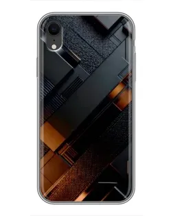 Чехол для iPhone Xr с картинкой «Черные геометрические блоки»