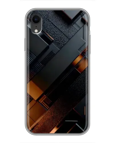 Чехол для iPhone Xr с картинкой «Черные геометрические блоки»