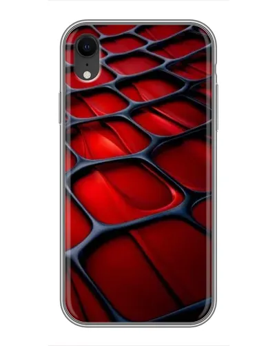 Чехол для iPhone Xr с картинкой «Красная глянцевая сетка»