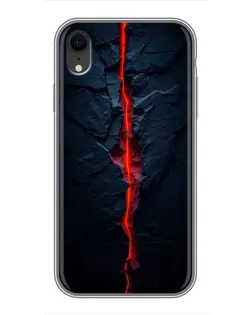Чехол для iPhone Xr с картинкой «Kрасная лавовая трещина»