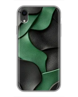 Чехол для iPhone Xr с картинкой «Зеленые кожаные волны»