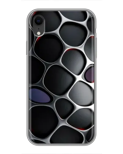 Чехол для iPhone Xr с картинкой «Объемная темная решетка»