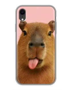Чохол для iPhone Xr з картинкою «Капібара з язиком»