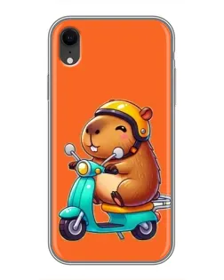 Чохол для iPhone Xr з картинкою «Капібара на скутері»