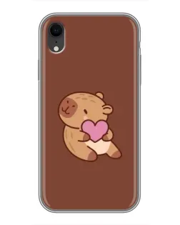 Чохол для iPhone Xr з картинкою «Капібара з серцем»