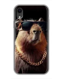 Чохол для iPhone Xr з картинкою «Капібара золотий ланцюг»