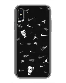 Чохол для iPhone Xs Max з картинкою «Nike Black Pattern»