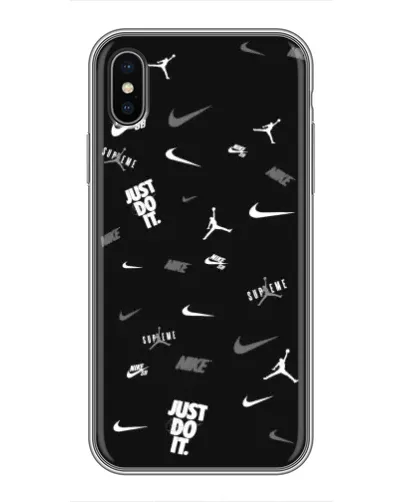 Чохол для iPhone Xs Max з картинкою «Nike Black Pattern»