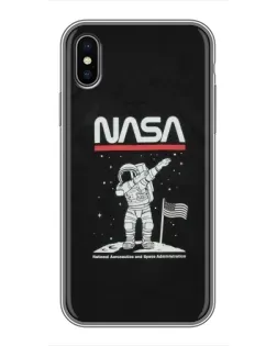 Чохол для iPhone Xs Max з картинкою «NASA — крокуємо по Місяцю»