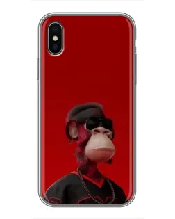 Чохол для iPhone Xs Max з картинкою «Bored Ape в червоному»