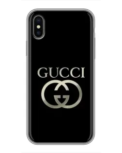 Чехол для iPhone Xs Max с картинкой «Gucci — золото на черном»