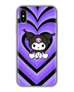 Чохол для iPhone Xs Max з картинкою «Kuromi та фіолетові серця»