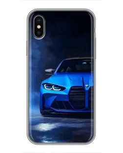 Чохол для iPhone Xs Max з картинкою «Блакитна BMW M4»