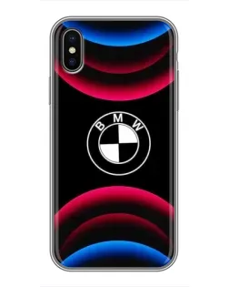Чохол для iPhone Xs Max з картинкою «Логотип BMW та неонові дуги»