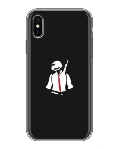 Чохол для iPhone Xs Max з картинкою «PUBG — силует воїна»