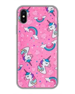 Чохол для iPhone Xs Max з картинкою «Unicorn паттерн рожевий»