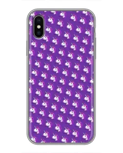 Чохол для iPhone Xs Max з картинкою «Єдинороги на фіолетовому»