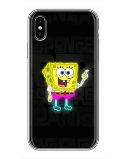 Чохол для iPhone Xs Max з картинкою «Неоновий Губка Боб»